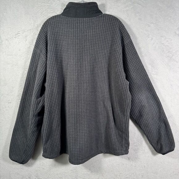 LL Bean Fleece Jacket Mens XL Tall Gray Waffle Knit Full Zip Made In USA - Picture 13 of 13